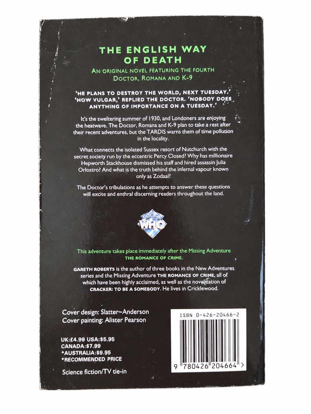 The English Way of Death back cover showing actual wear