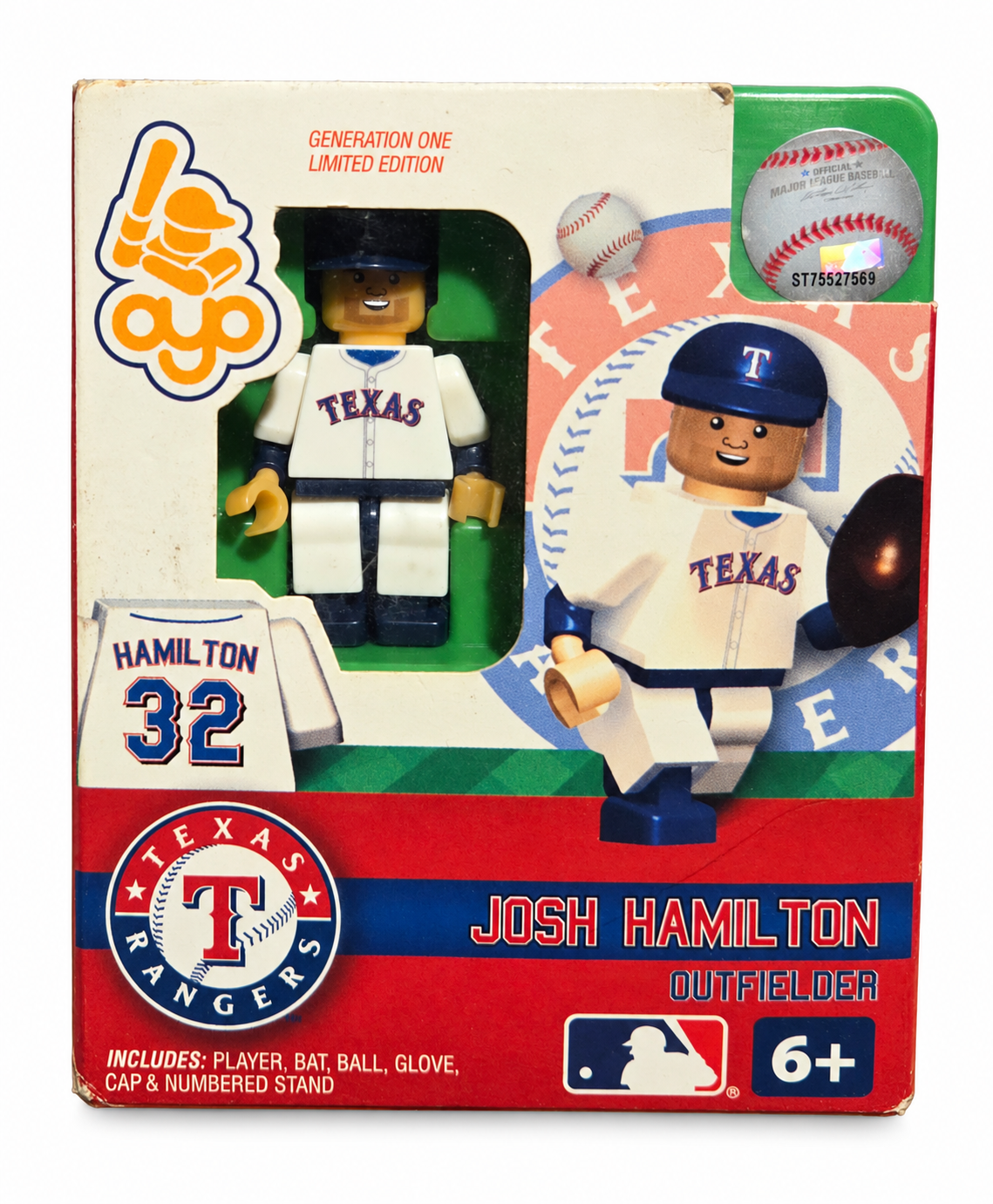 OYO Josh Hamilton Texas Rangers Generation One figure in original worn box on white
