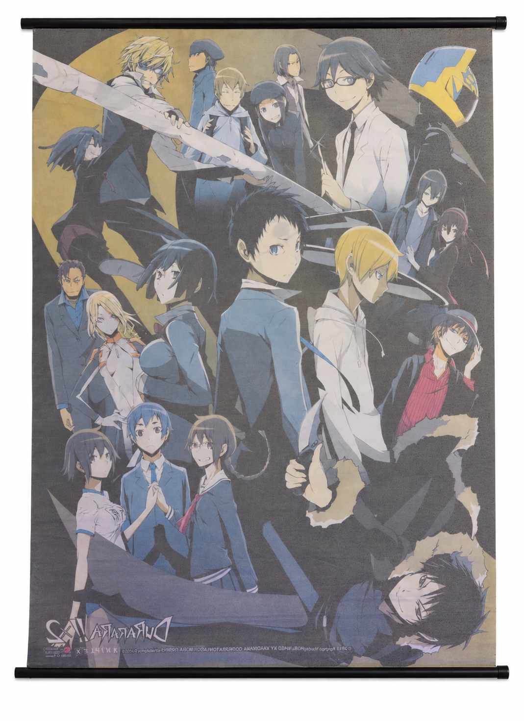 Durarara x2 wall scroll reverse on white background