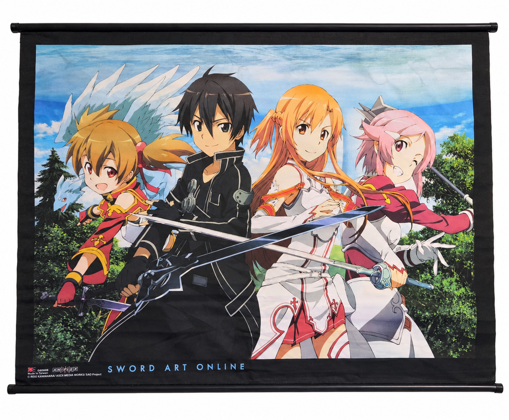 Sword Art Online GE60068 group wall scroll front on white background