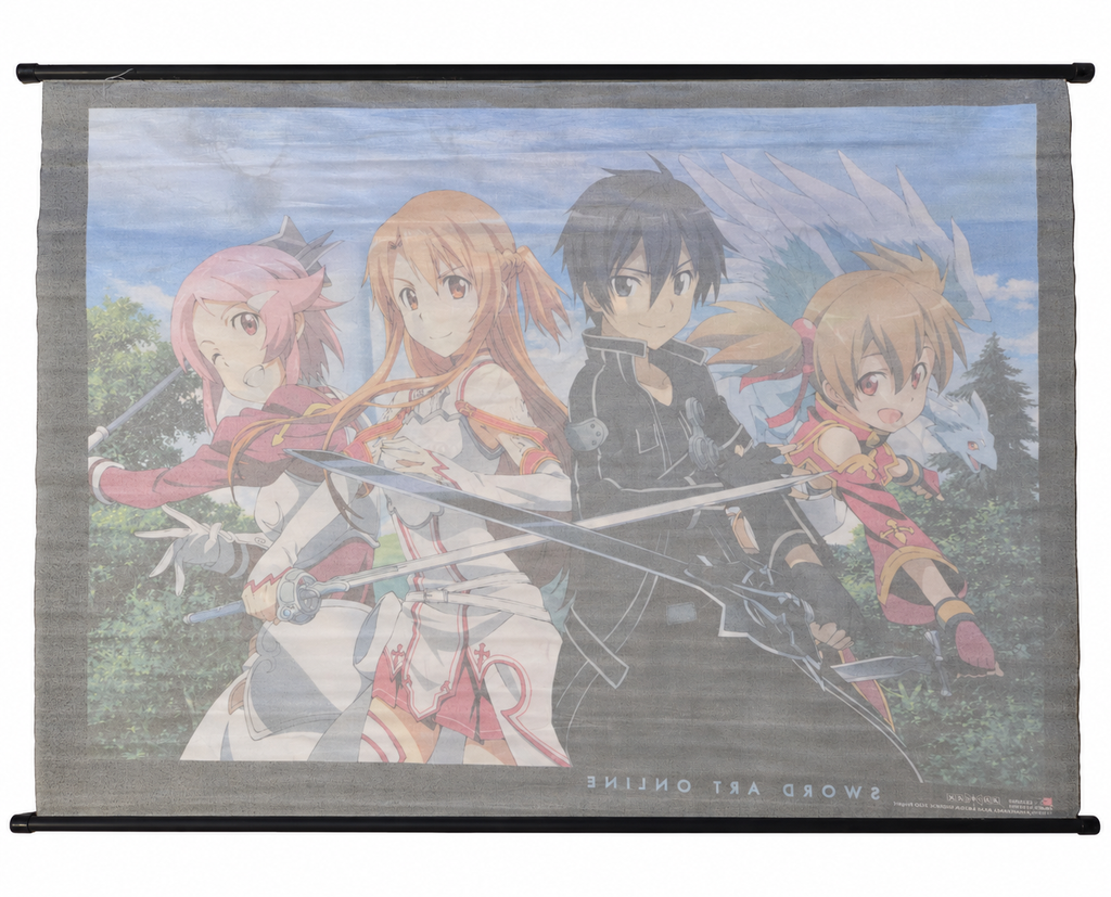 Sword Art Online group wall scroll reverse on white background
