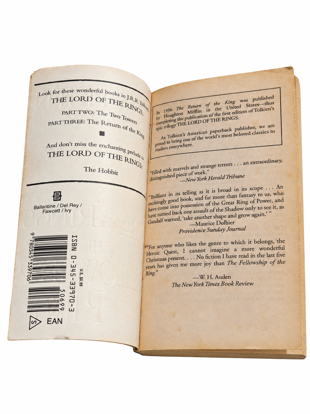 Inside cover and review page, showing age tanning