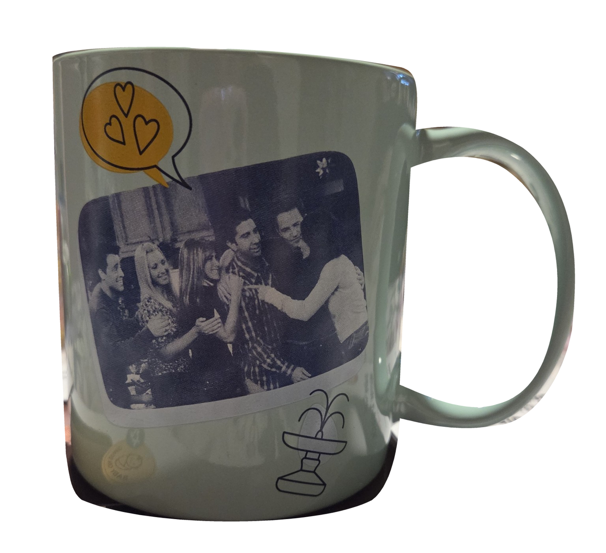 Friends mint green None of It Matters When We're Together mug cast image on white background