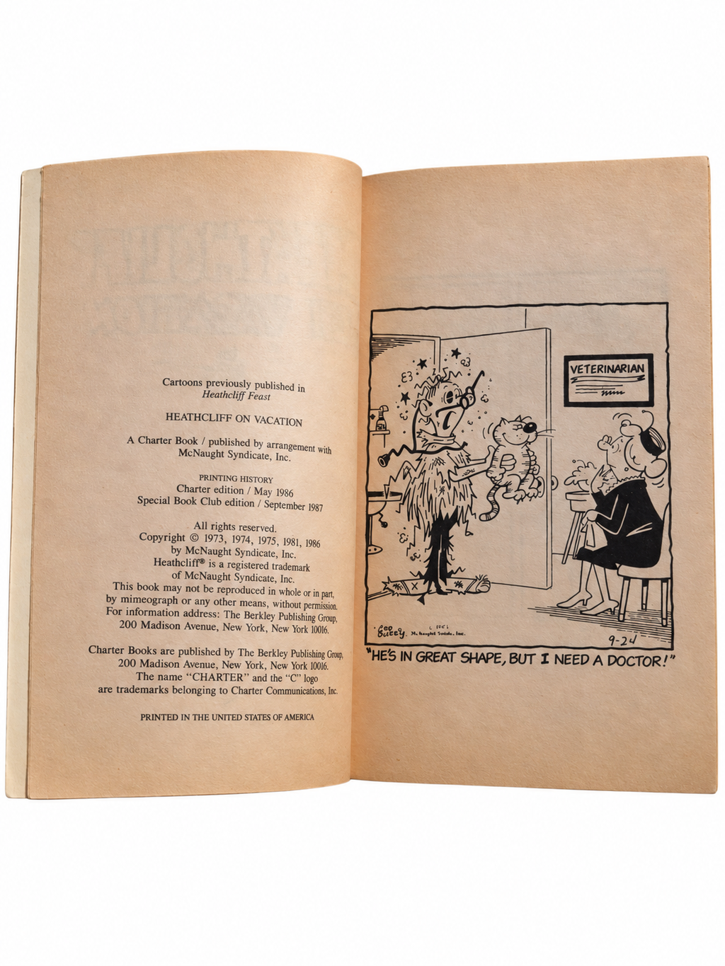 Interior printing history and cartoon; hand removed