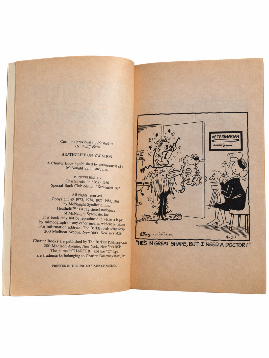 Interior printing history and cartoon; hand removed