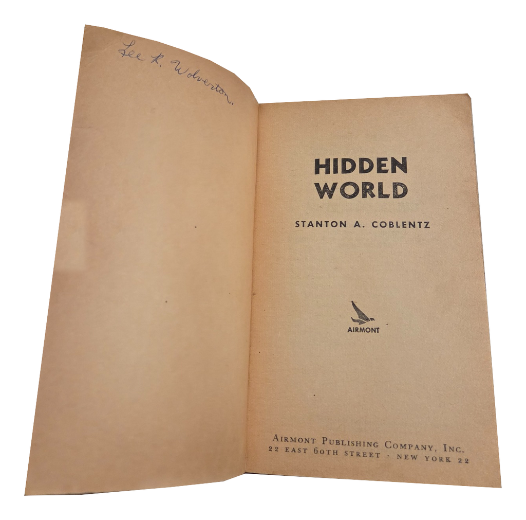 Hidden World by Stanton A Coblentz opening pages, fingers removed on white background