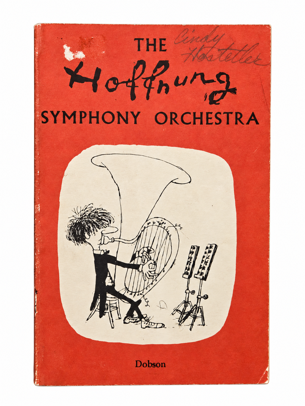 Hoffnung Symphony Orchestra front cover with handwritten name and surface wear