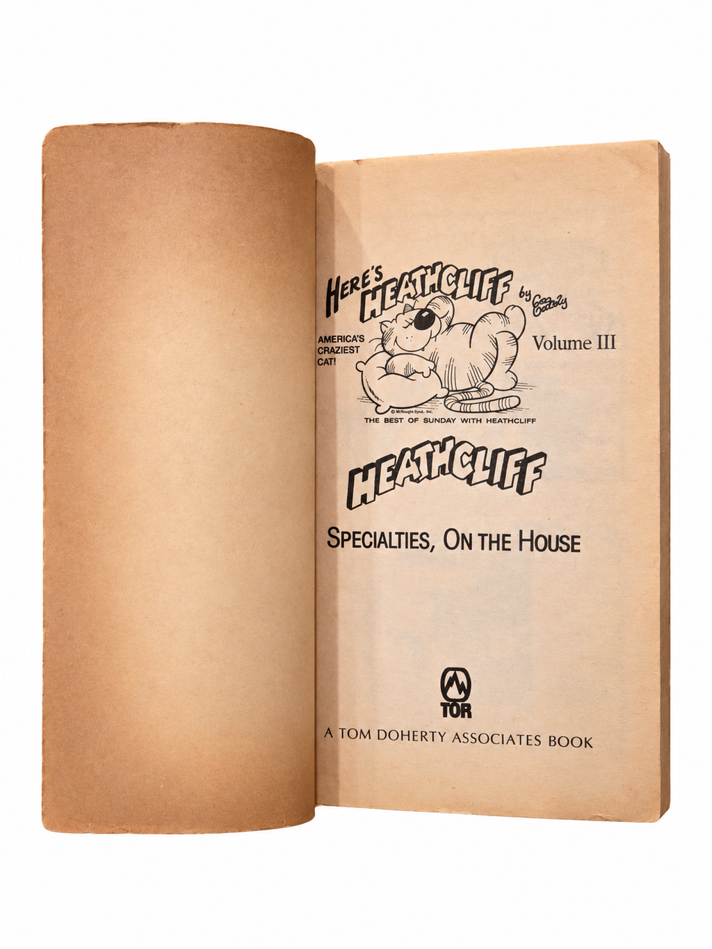 Heathcliff title page and tanned inside cover