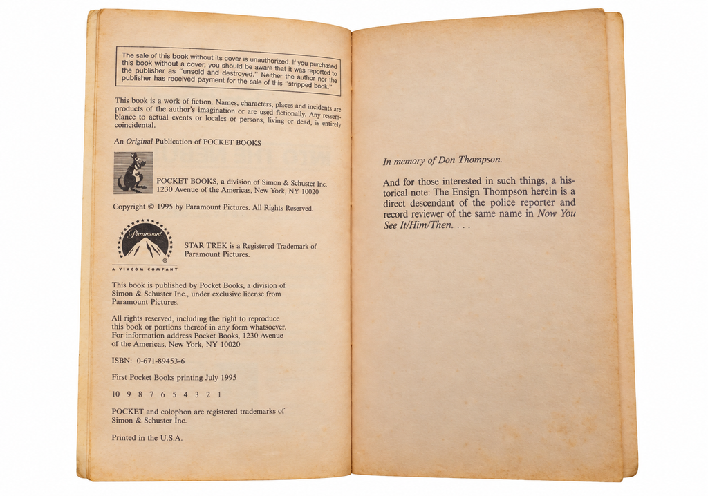 Into the Nebula copyright page first printing July 1995