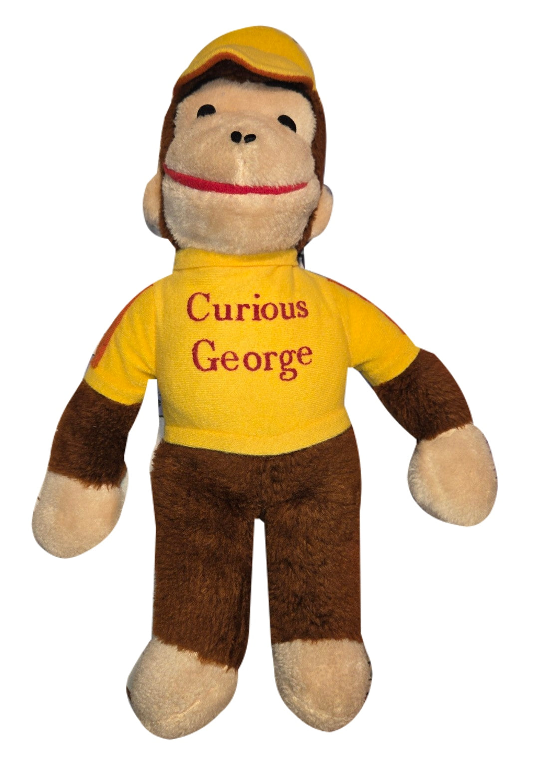 Vintage Knickerbocker Curious George plush front view on white background