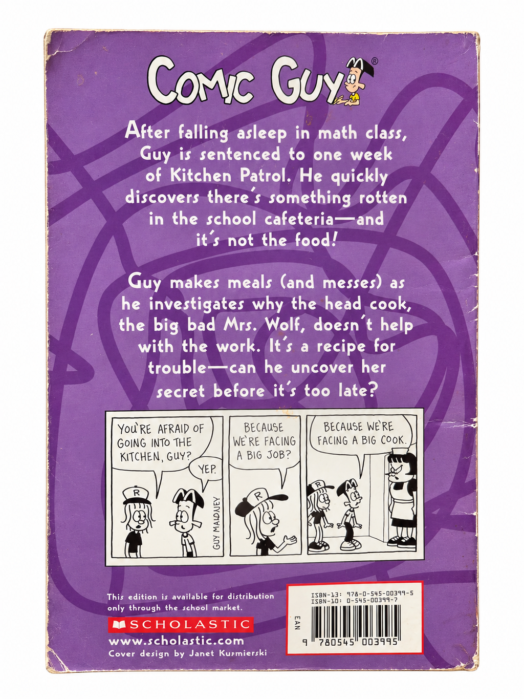 Kooks in the Cafeteria back cover with creases and edge wear
