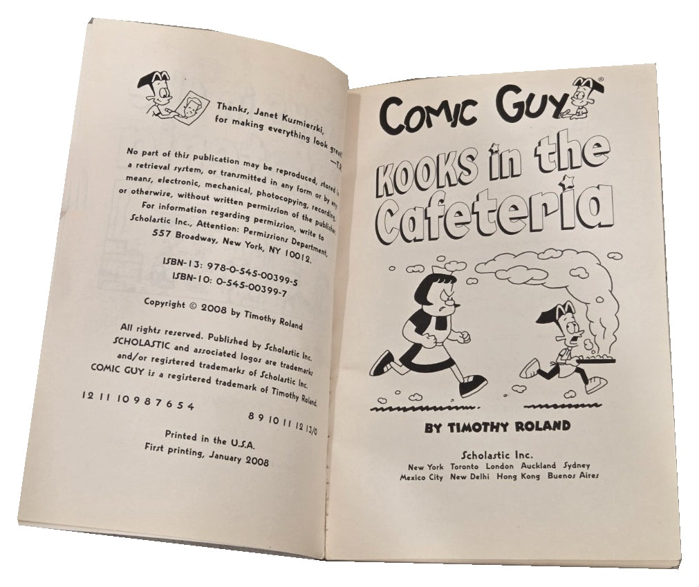 Kooks in the Cafeteria copyright and title page upright