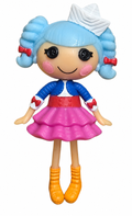 Mini Lalaloopsy Marina Anchors Doll – Blue Hair & Pink Skirt – front view on white