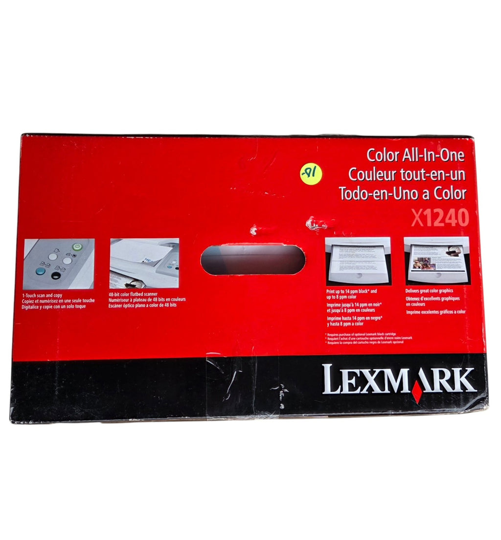Lexmark X1240 box print scan copy features
