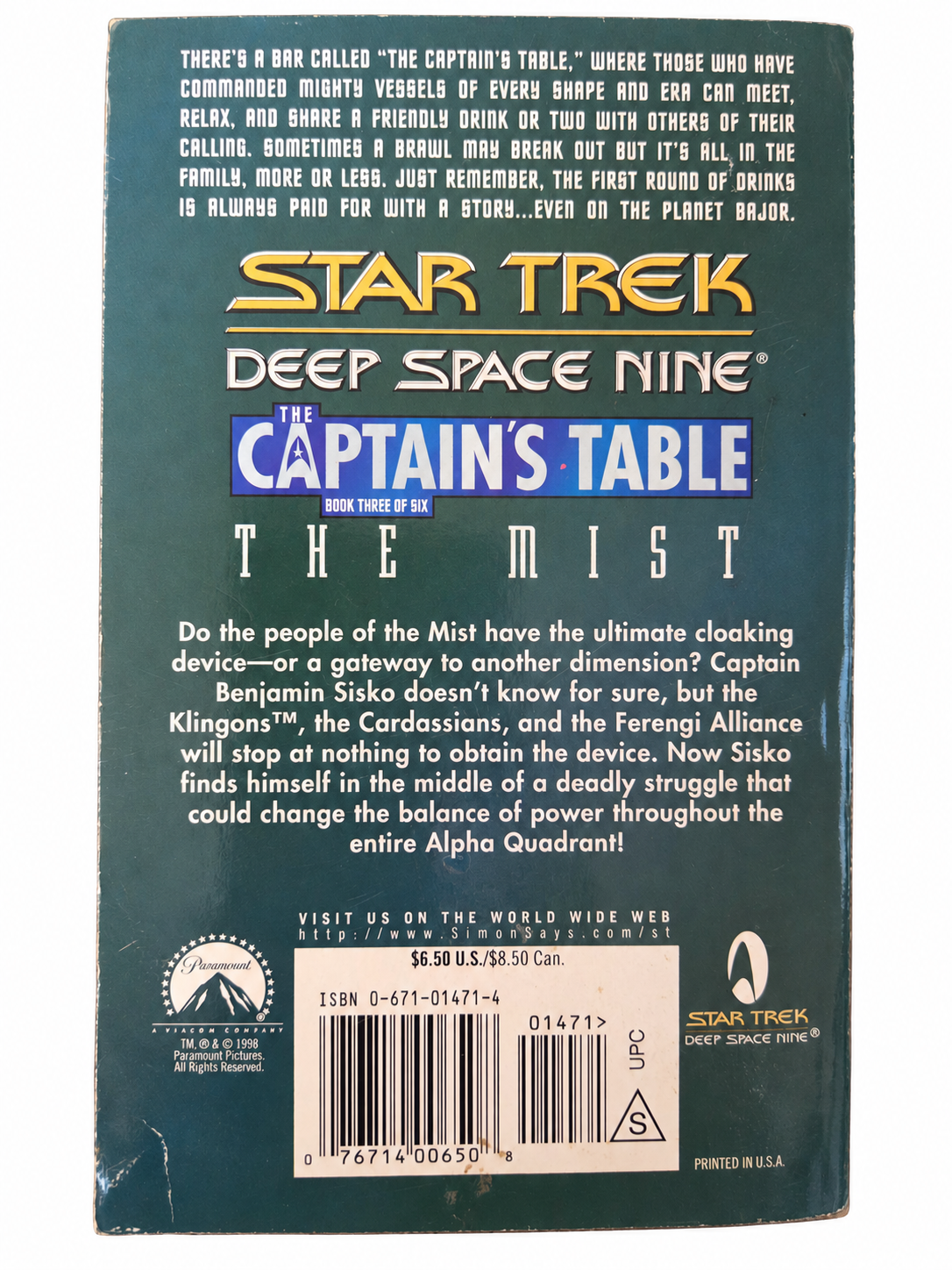 The Mist back cover showing wear