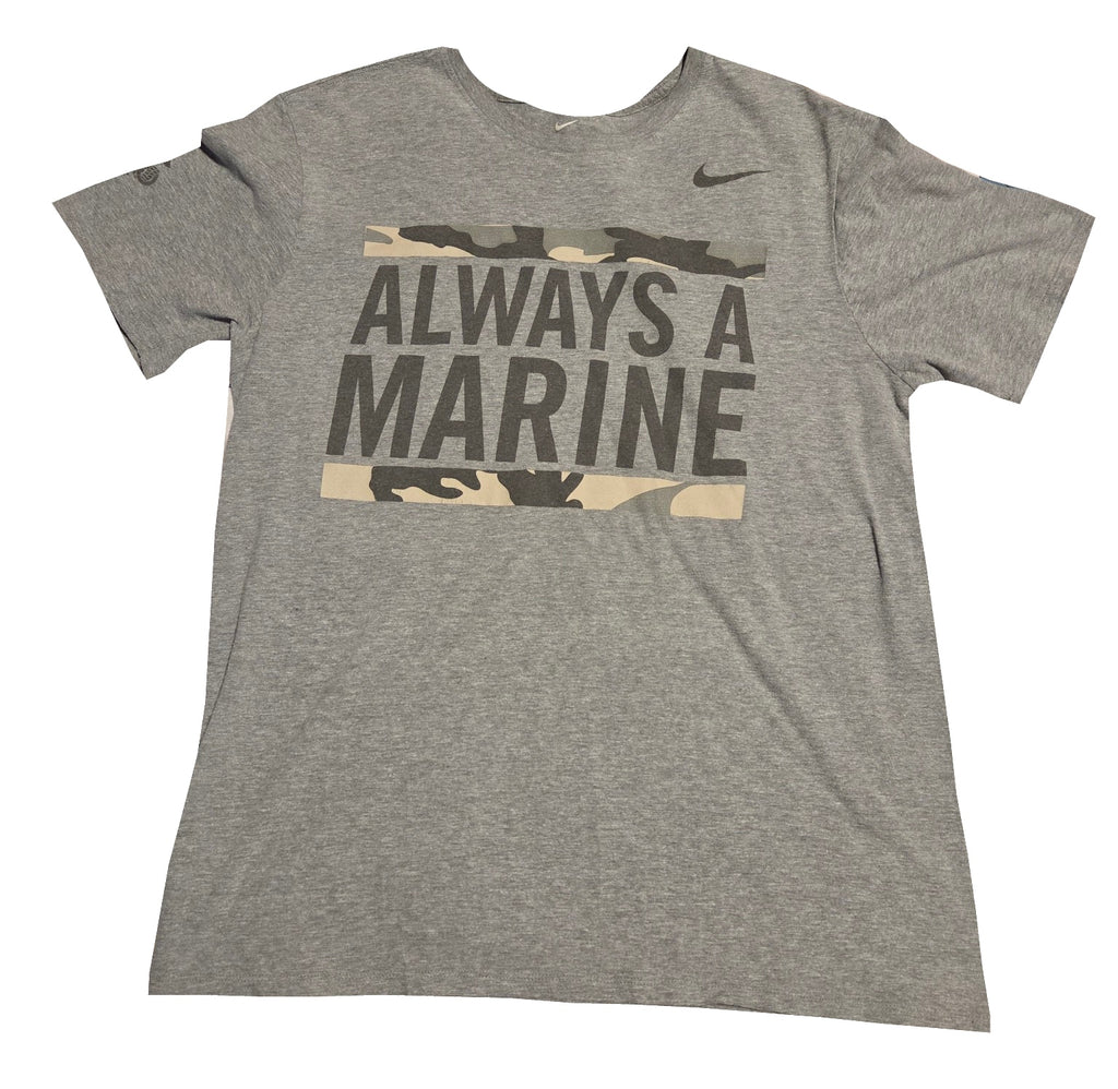 Nike Always a Marine gray large T-shirt front on white background