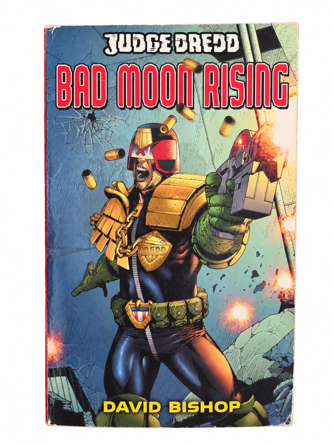 Judge Dredd Bad Moon Rising front cover with wear