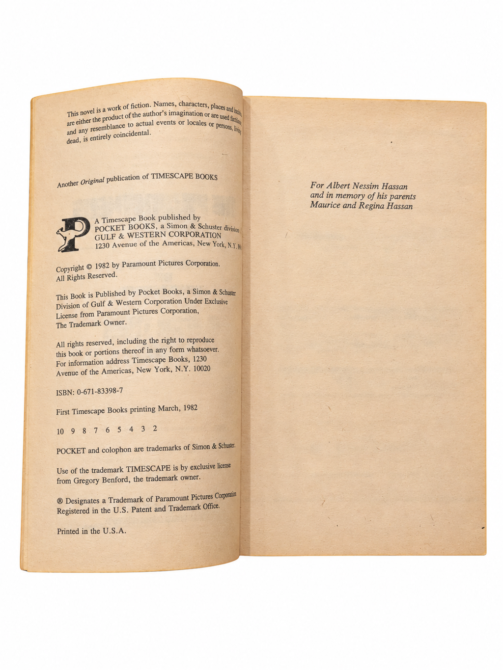 The Prometheus Design copyright page showing number line ending at 2