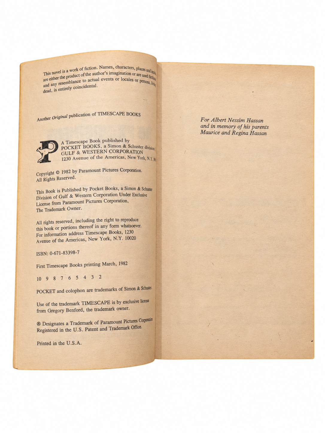 The Prometheus Design copyright page showing number line ending at 2