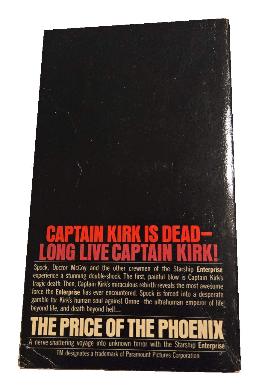 Star Trek: The Price of the Phoenix – 1977 Bantam Paperback – exact pre-owned copy, back cover