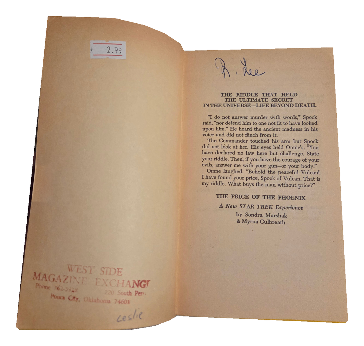 The Price of the Phoenix – opening pages, white background