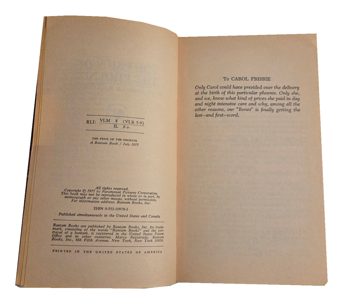 The Price of the Phoenix – copyright pages, white background