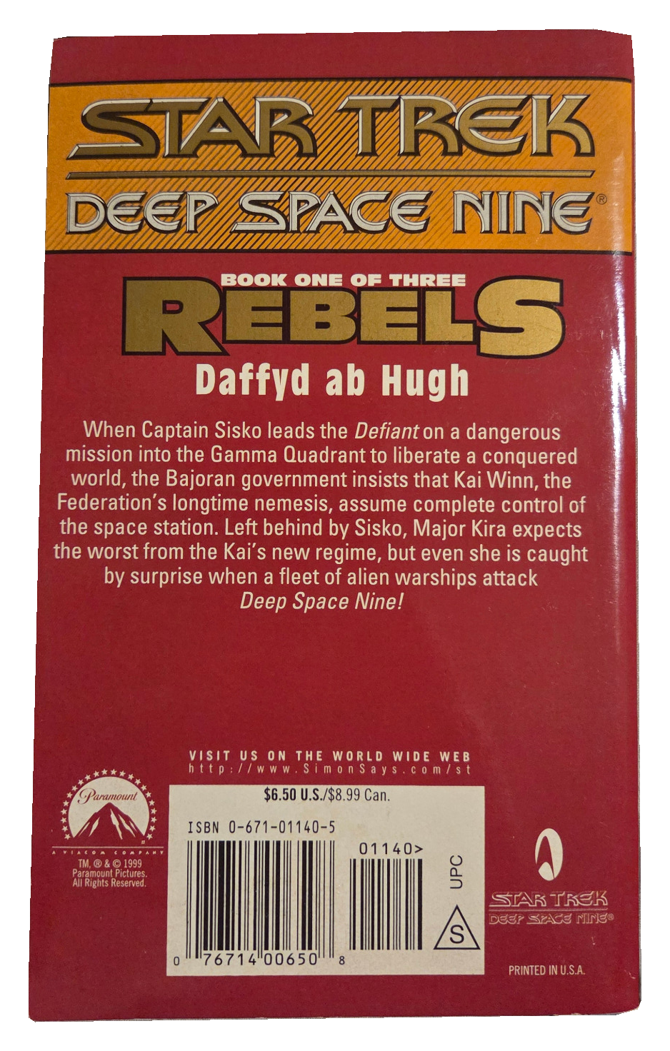 Star Trek Rebels The Conquered original back cover on white background