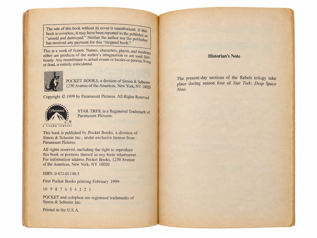 The Conquered first printing February 1999 copyright and historian's note pages