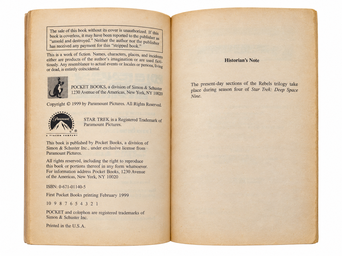 The Conquered first printing February 1999 copyright and historian's note pages