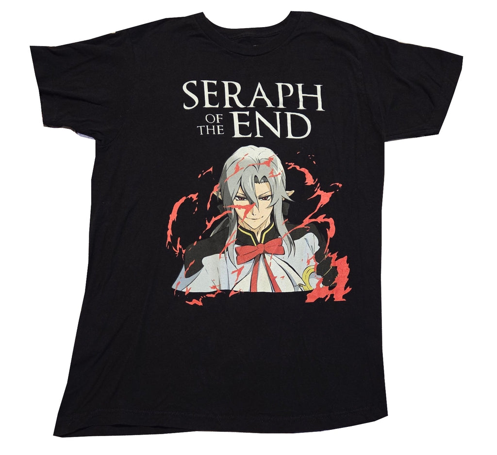 Black Seraph of the End Ferid Bathory graphic T-shirt size Medium, front, white background