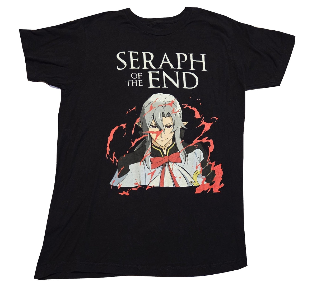 Black Seraph of the End Ferid Bathory graphic T-shirt size Medium, front, white background