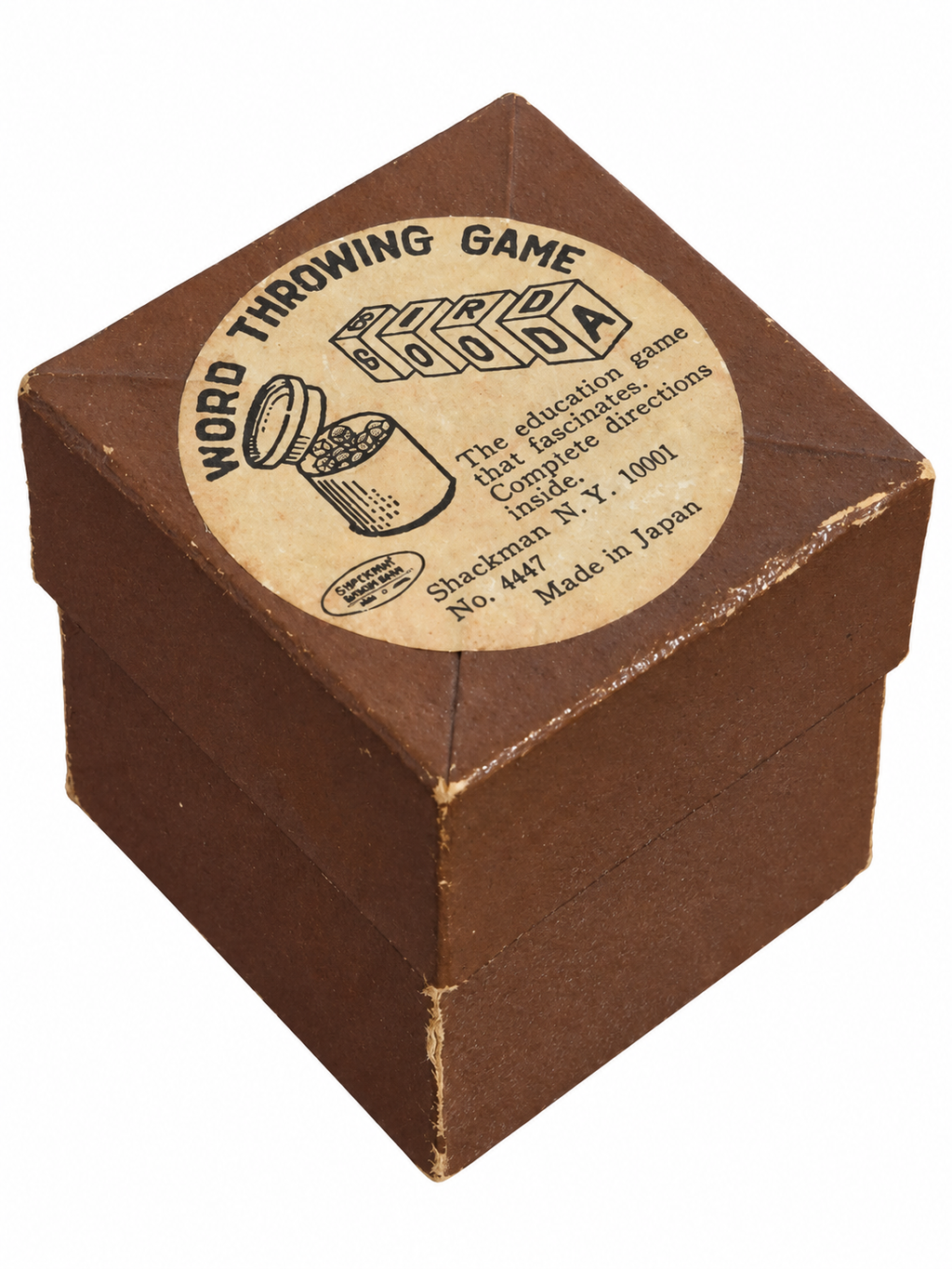 Shackman No.4447 original box showing worn edges