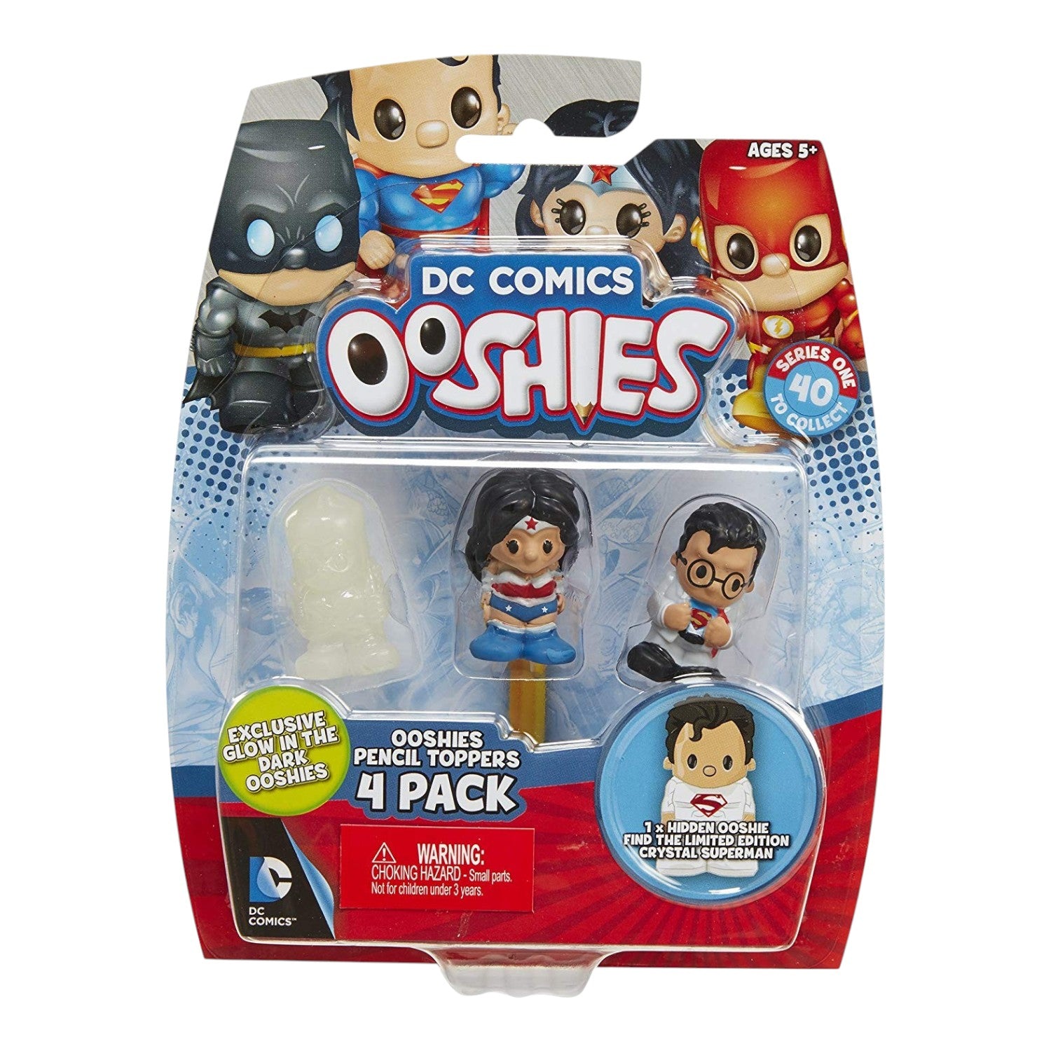 St. Nix Collectibles, Toys & Antiques DC Comics Ooshies 4-pack featuring Wonder Woman, Clark Kent, and glow-in-dark figure