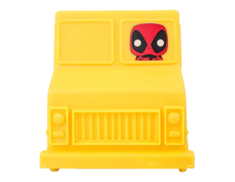 St. Nix Collectibles, Toys & Antiques exclusive yellow Deadpool taco truck holder featuring a cute character graphic