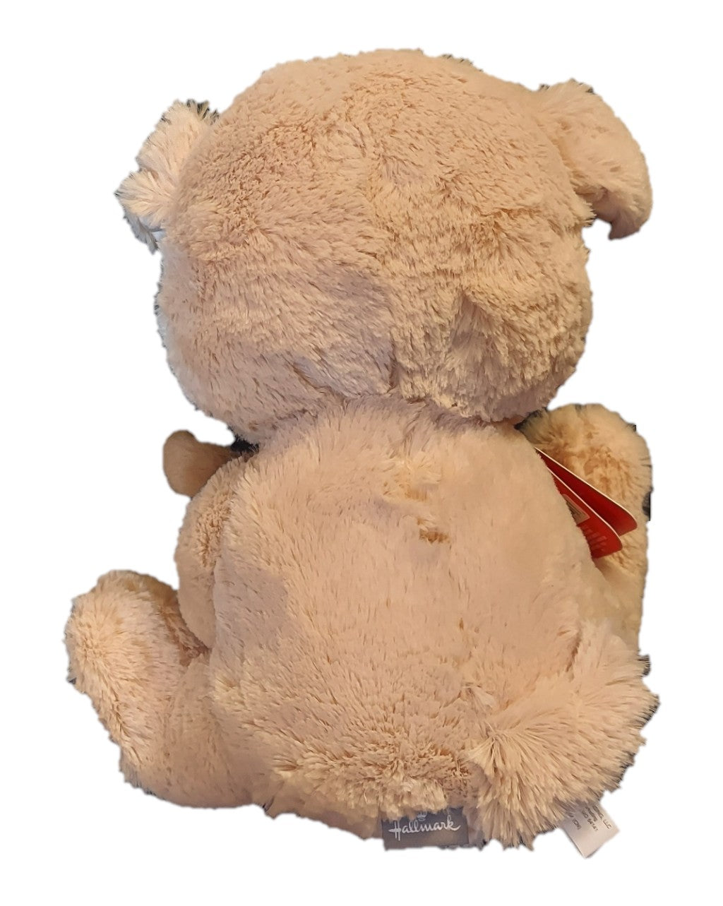 Back view of St. Nix Collectibles, Toys & Antiques Hallmark Valentine Furever Friends plush dogs with soft tan fur.