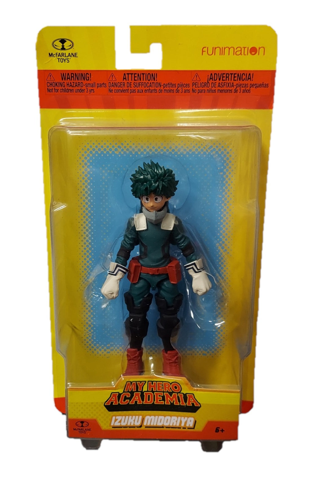 St. Nix Collectibles, Toys & Antiques 5-inch Izuku Midoriya action figure in Beta hero suit inside blister packaging.