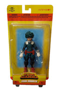 St. Nix Collectibles, Toys & Antiques 5-inch Izuku Midoriya action figure in Beta hero suit inside blister packaging.