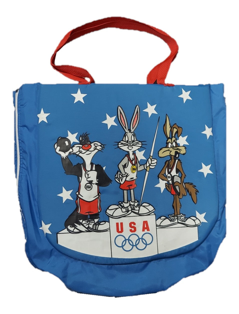 St. Nix Collectibles, Toys & Antiques 1996 Looney Tunes Olympic puffy bag and stadium seat cover in blue with stars