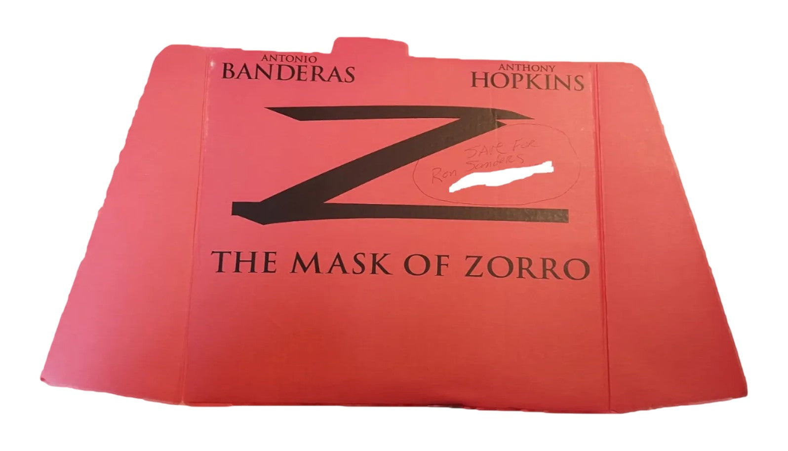 St. Nix Collectibles, Toys & Antiques vintage 1998 The Mask of Zorro movie theater counter standee in red cardboard.