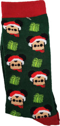 St. Nix Collectibles, Toys & Antiques green Mickey Mouse Christmas socks with Santa hats and presents pattern