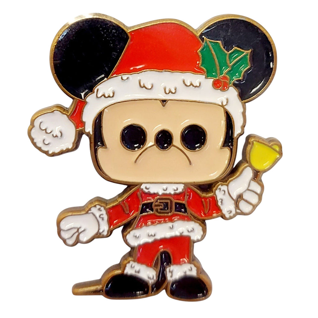 St. Nix Collectibles, Toys & Antiques Funko Christmas Mickey Mouse enamel pin wearing a Santa suit and holding a bell