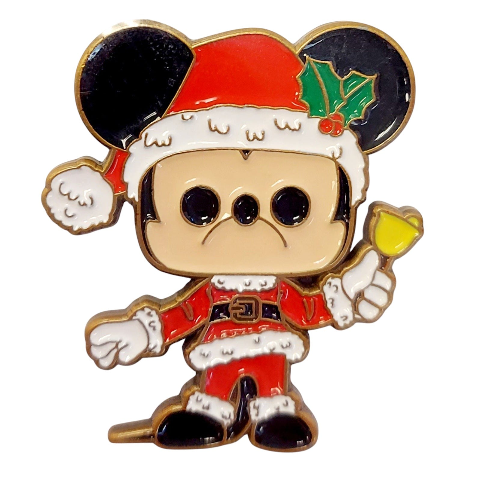St. Nix Collectibles, Toys & Antiques Funko Christmas Mickey Mouse enamel pin wearing a Santa suit and holding a bell
