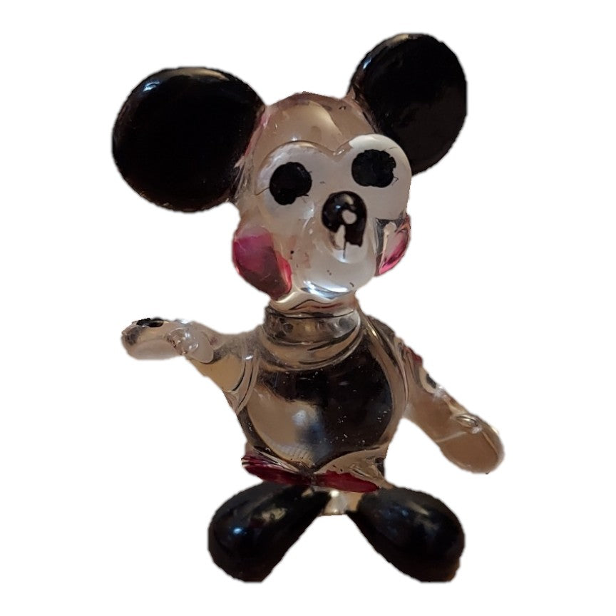 St. Nix Collectibles, Toys & Antiques vintage Mickey Mouse blown glass figurine with black and clear details