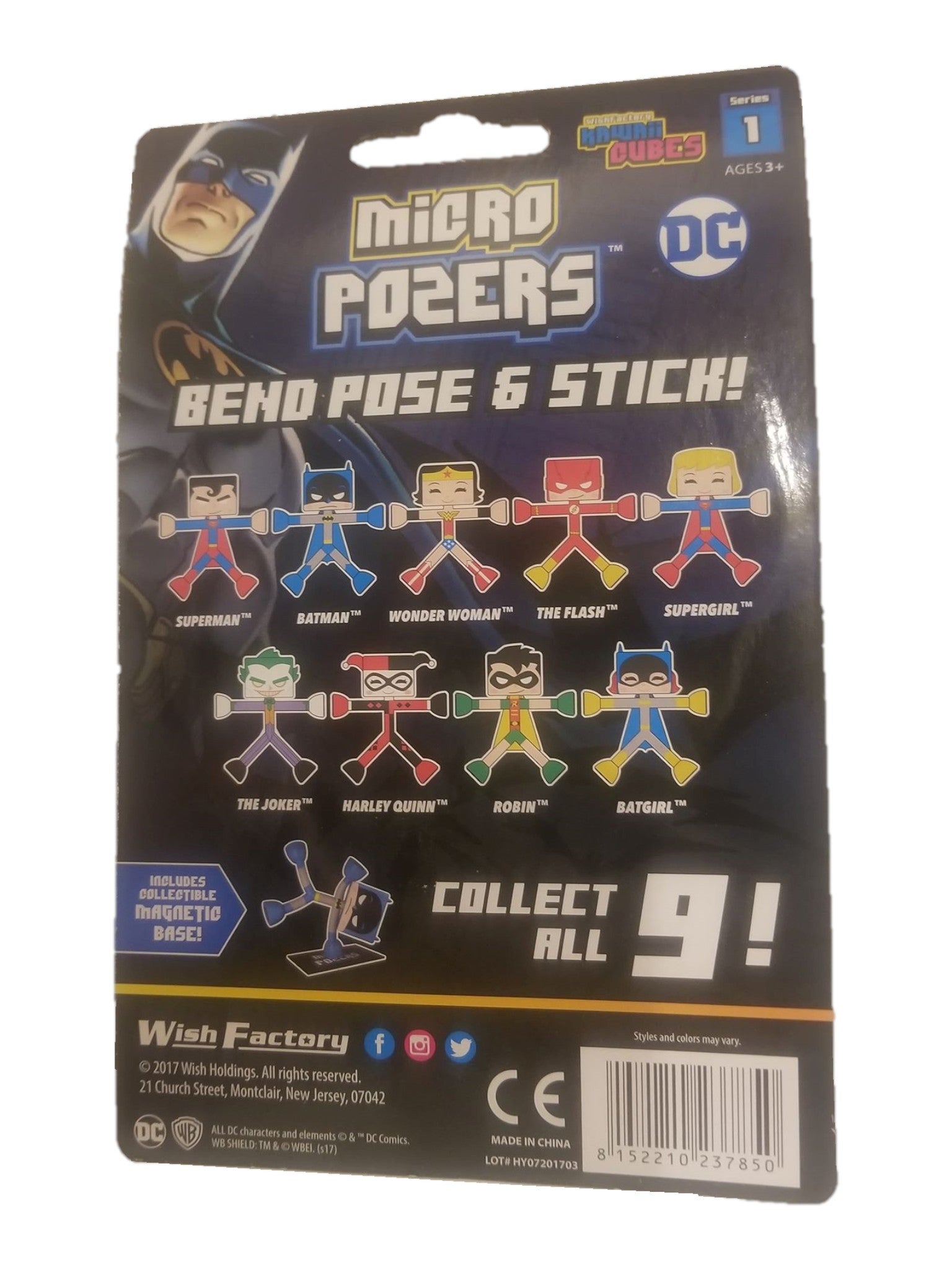 St. Nix Collectibles, Toys & Antiques Wish Factory Micro Pozers DC Comics character collection back of packaging