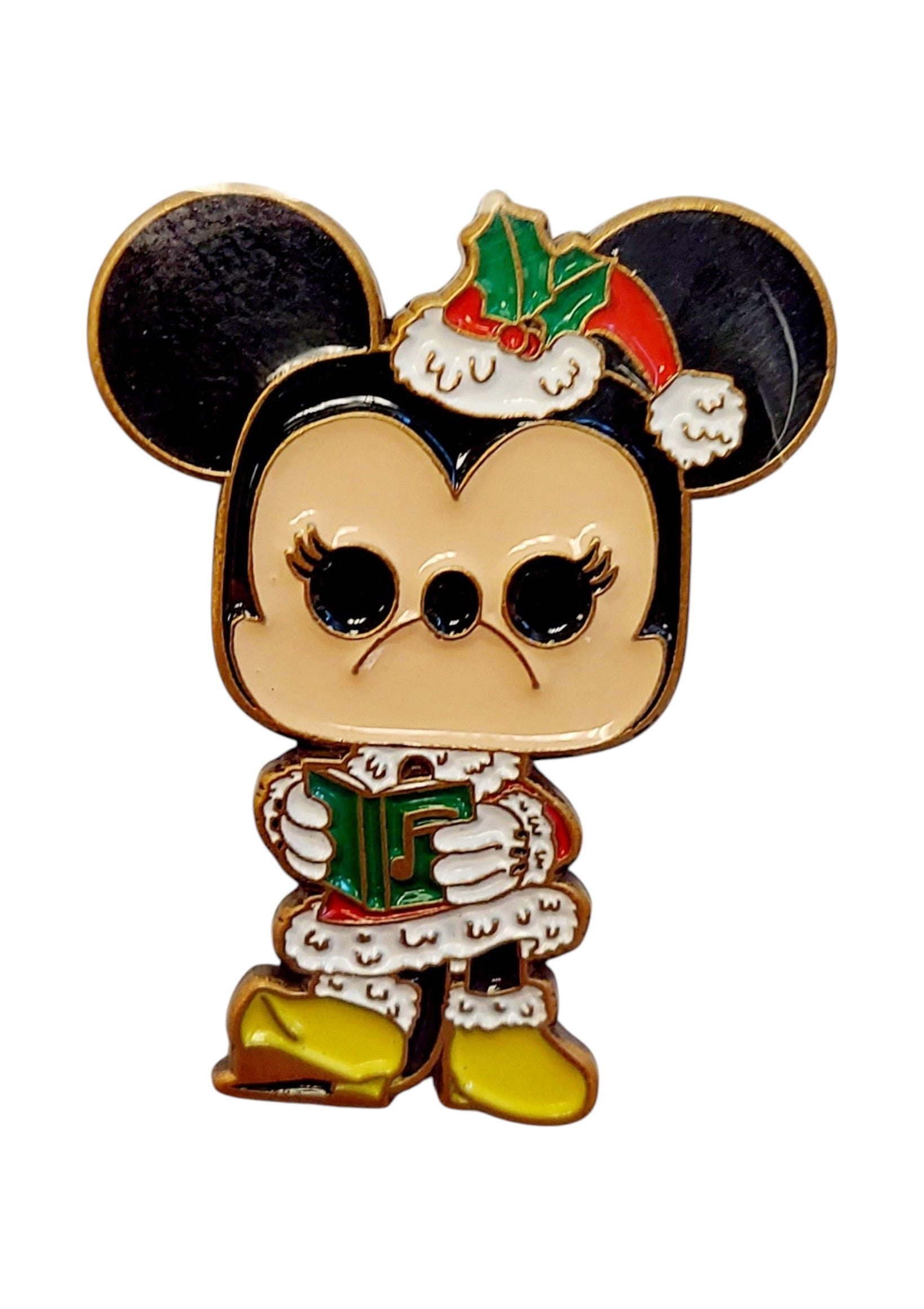 St. Nix Collectibles, Toys & Antiques Funko Christmas Minnie Mouse enamel pin wearing a Santa hat and holding a book
