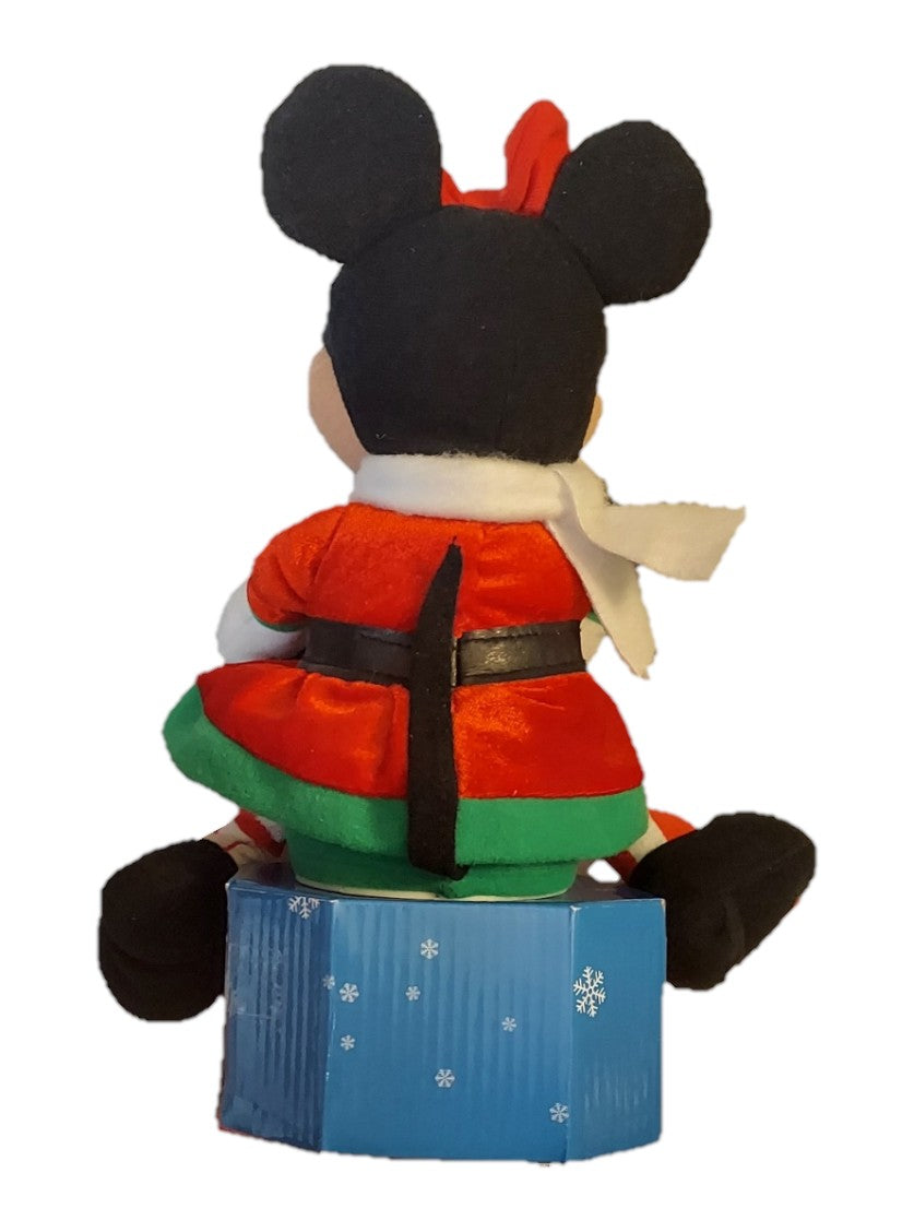 Back view of St. Nix Collectibles, Toys & Antiques Disney Minnie Mouse plush wearing a festive holiday outfit