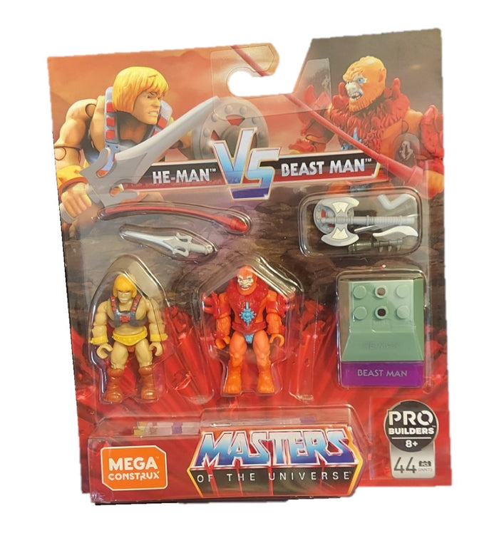 St. Nix Collectibles, Toys & Antiques Mega Construx MOTU He-Man vs Beast Man action figure set in original packaging