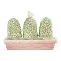 St. Nix Collectibles, Toys & Antiques Department 56 Snowbunnies Shrubs-In-A-Tub figurine with three green bushes