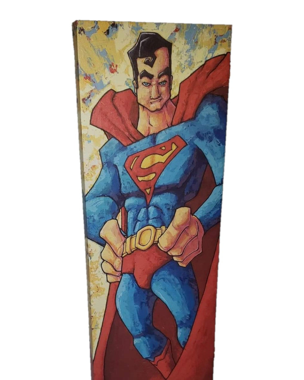 St. Nix Collectibles, Toys & Antiques signed Mike Maydak Superman canvas print featuring a stylized comic art design
