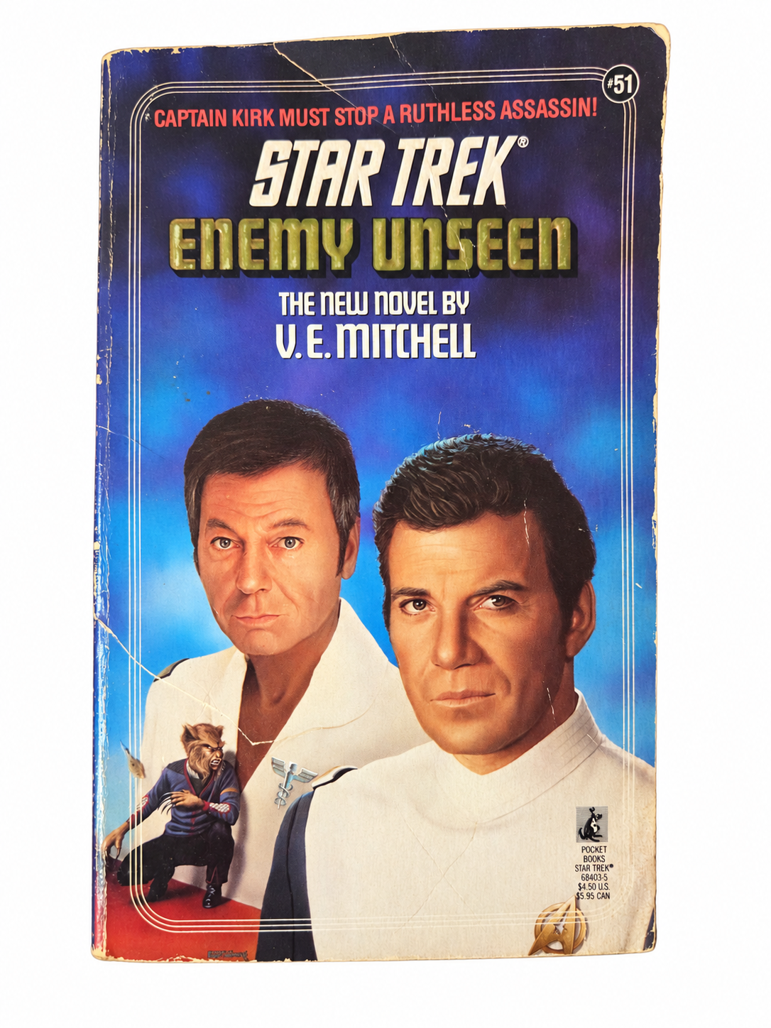 Star Trek Enemy Unseen front cover with heavy creases and edge wear